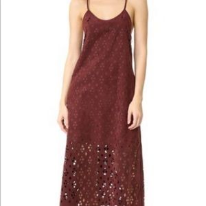Tibi Plum Laser Cut Faux Suede Dress Size 00